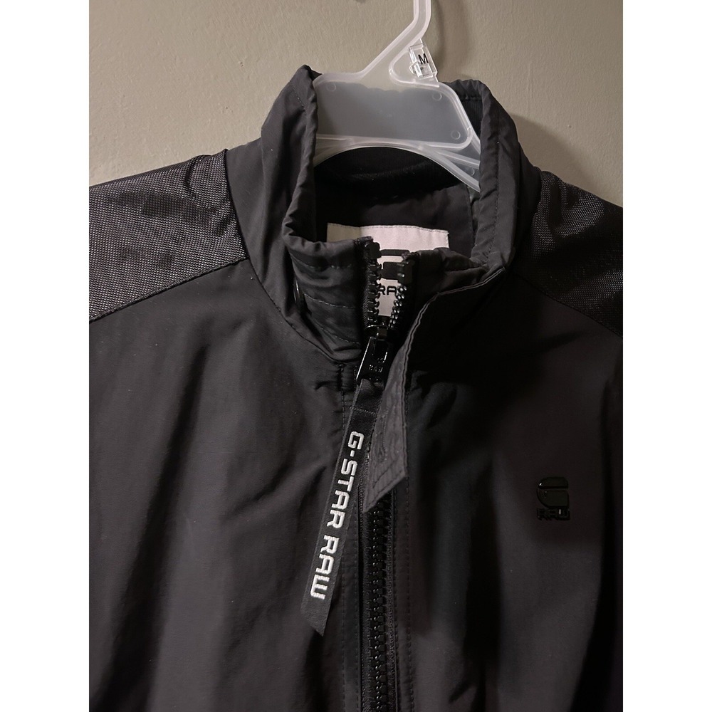 G-Star Raw Men's Dark Black Meson Full Zip Track Jacket Cafe Racer Members Only - Picture 2 of 13